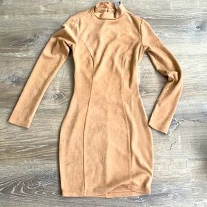 Suede tan dress.